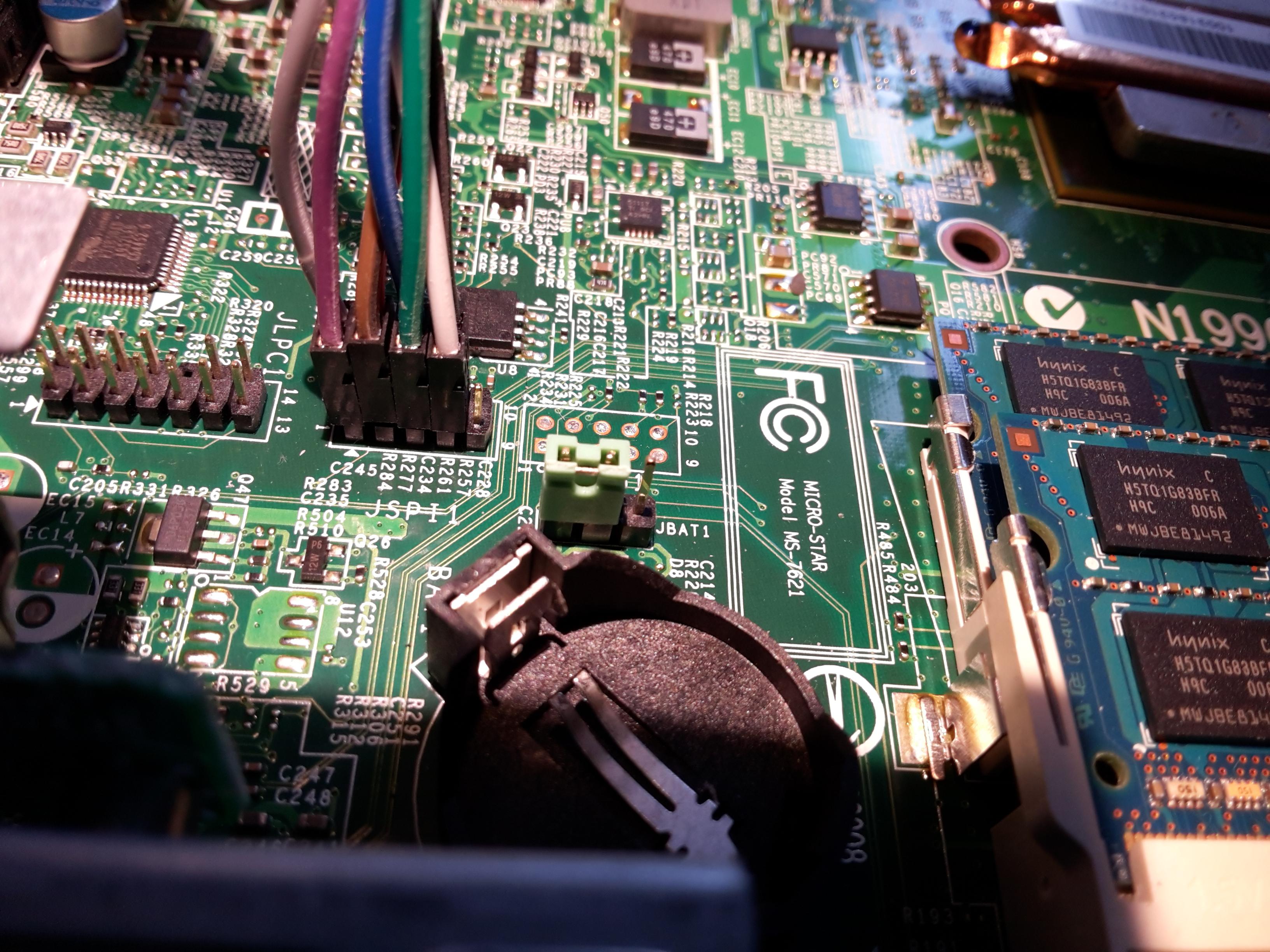 Anschluss am Mainboard